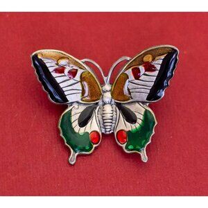 Vintage Colorful Butterfly Brooch - F31